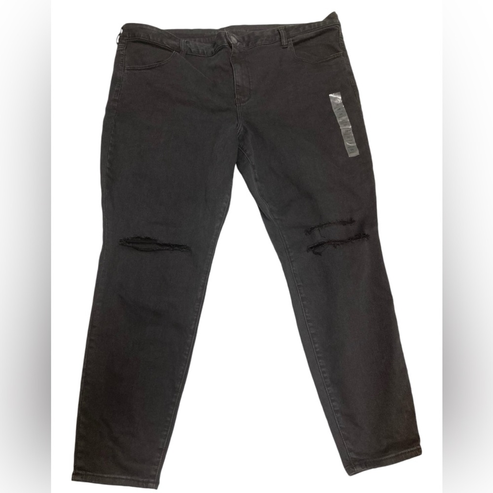 American Eagle distressed mid rise black jeans women’s size 24 regular NWOT